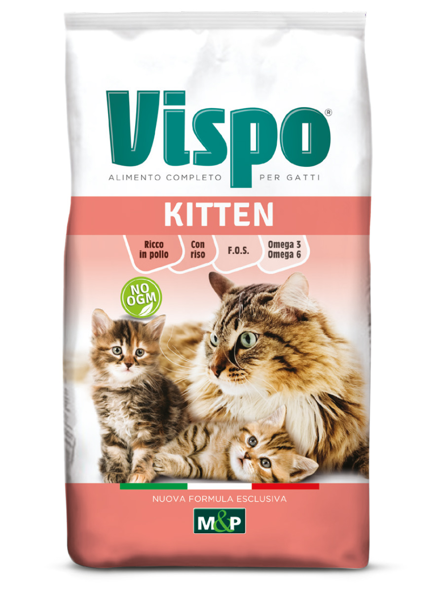 Adult Vispo, alimento completo con pollo e riso per gattini da 1 a 12 mesi - Mignini
